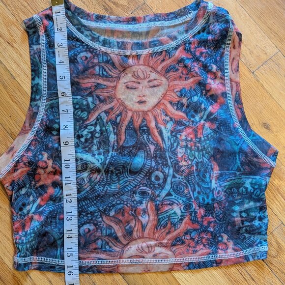 Shein Sheer Celestial Crop Top - Picture 6 of 7